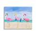 Stupell Industries Cute Pink Flamingos Beach Attire Strolling Coast Illustration by Julie Derice - Painting in White | Wayfair al-189_cn_36x48