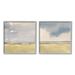 Stupell Industries Cloudy Field Nature Landscape Watercolor Collage by Victoria Barnes - 2 Piece Painting Set Canvas in Blue/Yellow | Wayfair