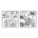 Stupell Industries Elegant Monochromatic Plant Leaves Botanical Illustration by Lanie Loreth - 2 Piece Painting Set Canvas in Gray/White | Wayfair