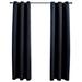 Eider & Ivory™ Curtains 2 Pieces Roller out Curtains Window Blinds w/ Rings Fabric Polyester in Black | 37" W x 63 L | Wayfair