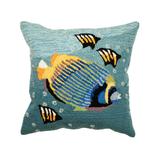 "Liora Manne Frontporch Aquarium Indoor/Outdoor Pillow Ocean 18"" x 18"" - Trans Ocean 7FP8S453004"