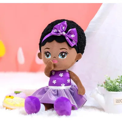 OZZZ-Peluche bébé beurre afro-américaine 14 pouces kawaii Leurs doll en peluche pour filles