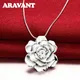 Aravant-Collier pendentif fleur en argent 925 pour femme bijoux fantaisie