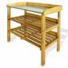 vidaXL Potting Bench with 2 Shelves Solid Acacia Wood and Zinc