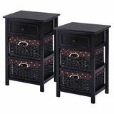 Global Pronex Concise Design Multifunctional 3 Tiers Wooden Storage Nightstand