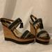 Coach Shoes | Coach Guileietta Wedge Sandal Blue & Cork Size 9.5 | Color: Blue/Tan | Size: 9.5