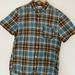 J. Crew Shirts | J Crew Indian Madras Short Sleeve Light Weight Fabric Great Cruise Wear Size M | Color: Brown/Green | Size: M