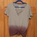 American Eagle Outfitters Tops | American Eagle Outfitters Women's Size Sp Knot Tied Cotton Tee | Color: Black/Purple | Size: Sp