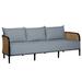 Summer Classics Havana 86" Wide Outdoor Wicker Patio Sofa w/ Cushions Wicker/Rattan/Metal/Olefin Fabric Included | 24 H x 86 W x 29.125 D in | Wayfair