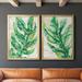 Bayou Breeze Parchment Palms III 2 Piece Picture Frame Rectangle Print Set on Canvas Canvas, Solid Wood in Green | 36.5 H x 53 W x 1.25 D in | Wayfair