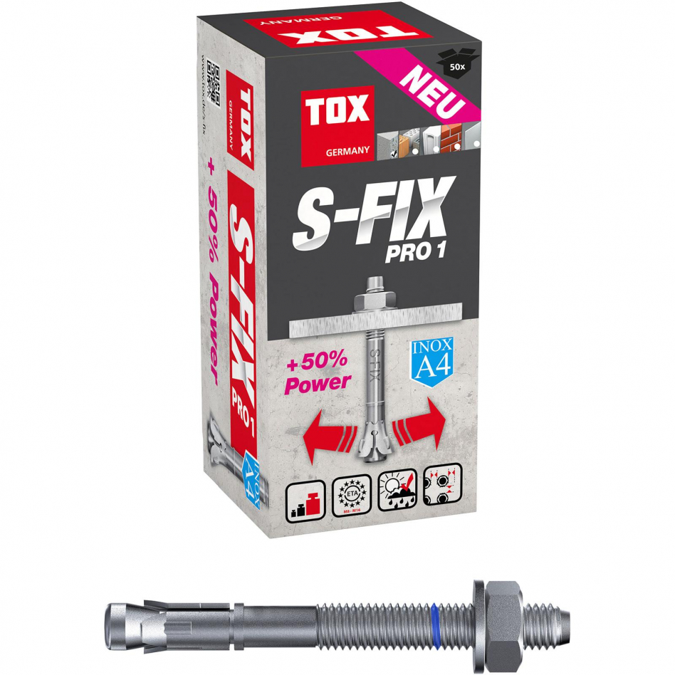 TOX Bolzenanker S-Fix Pro 1 A4 Edelstahl, 50 Stück Image