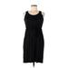 Ann Taylor LOFT Casual Dress - Sheath Scoop Neck Sleeveless: Black Solid Dresses - Women's Size 6 Petite