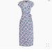 J. Crew Dresses | Jcrew Floral Wrap Midi Dress | Color: Blue/Pink | Size: L