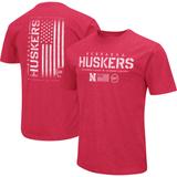 Men's Colosseum Scarlet Nebraska Huskers OHT Military Appreciation Flag 2.0 T-Shirt