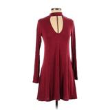 Express Casual Dress - A-Line: Burgundy Solid Dresses - Women's Size Small