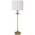 Clove Stem Gold Stem Buffet Table Lamp with Linen Shade