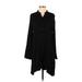 H&M Casual Dress - Shirtdress Tie Neck Long Sleeve: Black Dresses - Women's Size 4
