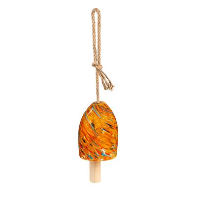 7 in. Yellow Swirl Glass Wind Chime