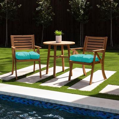 Sorra Home Sunbrella Tufted Chair Cushion Round U-Shaped Back 19 x 19 x 3