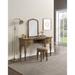 Bedroom Classic Vanity Set Wooden Carved Mirror Stool