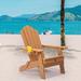 Foldable Adirondack Chair with Pullout Ottoman with Cup Holder