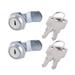 Mailbox Cabinets Drawer Locking Security Metal Cam Lock 2pcs w Keys - Silver Tone