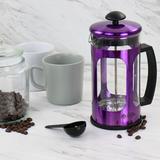 Mr. Coffee 30Oz Glass & Stainless Steel French Coffee Press In Purple Glass in Indigo | 9 H x 5.3 W x 3.7 D in | Wayfair 951117864M