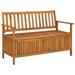 Red Barrel Studio® Outdoor Storage Bench Deck Box for Patio Furniture Acacia Wood/Natural Hardwoods in Brown/White | Wayfair
