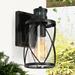 17 Stories Black 11" H Outdoor Wall Lantern w/ Dusk to Dawn Aluminum/Glass/Metal in Black/Gray | 11 H x 4.5 W x 8 D in | Wayfair