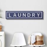 Ebern Designs "Laundry" Sign Wall Décor Metal in Blue | 8 H x 36.5 W x 1 D in | Wayfair 131858809FE04A2EBEDD412B4F2633AC