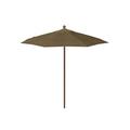 Arlmont & Co. 7.5 Ft. Woodgrain Market Patio Commerical Umbrella Fiberglass Ribs In Sunbrella Metal | 96 H x 90 W x 90 D in | Wayfair