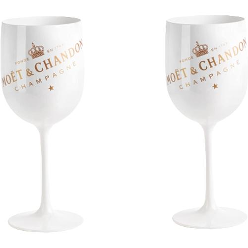 2X Moët & Chandon Ice Imperial Champagner-Glas aus Acryl Champagner Gläser-Set in weiß Weinglas