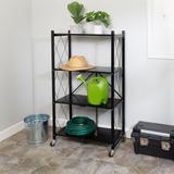 4-Tier Metal Folding Shelf on Wheels by Honey-Can-Do in Black