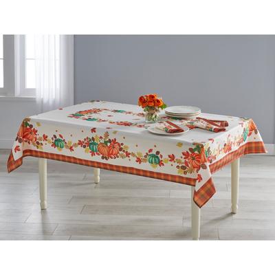 Wide Width Harvest Bounty Tablecloth by BrylaneHome in Multi (Size 60" W 104"L)