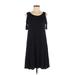 Forever 21 Casual Dress - A-Line: Black Solid Dresses - Women's Size Small