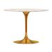 Modholic Marble Dining Table Metal in Yellow | 30.5 H x 40 W x 40 D in | Wayfair WAL10333