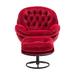 Lounge Chair - Orren Ellis Vayron 31.73" Wide Tufted Velvet Swivel Lounge Chair & Ottoman in Red | 33.78 H x 31.73 W x 33.5 D in | Wayfair