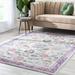 Blue/Pink 87 x 63 x 0.32 in Area Rug - Well Woven Paloma Arlette Oriental Fuchsia Distressed Area Rug | 87 H x 63 W x 0.32 D in | Wayfair PAL-39-5