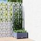 vidaXL Garden Planter with Trellis Dark Grey 40x40x121.5 cm PP