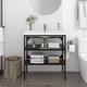 vidaXL Bathroom Washbasin Frame Black 79x38x83 cm Iron