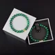 Bracelet de perles de malachite pour couple acier inoxydable magnétique santé guérison yoga