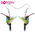 Bonsny – boucles d'oreilles colibri en acrylique bijoux pendentifs pendentifs pour femmes
