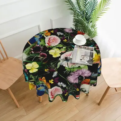 Nappe Vintage à Imprimé Floral Tropical Motif d'Oiseau Papillon et EDEN Couverture de Table