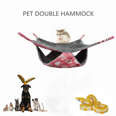 Hamac double couche pour petits animaux de compagnie lit de couchage doux chaud hiver