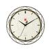 Bulova Frank Lloyd Wright Luxfer Prism C4834 Black and Cream Metal Quartz 14-inch Wall Clock