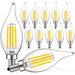 Luxrite Vintage Candle LED Bulb 60W Equivalent, 550 Lumens, 3500K Natural White, 5W, Dimmable, Flame Tip E12 12 Pack