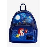 Plus Size Women's Loungefly X Disney Little Mermaid Ariel Mini Backpack Handbag Fireworks Navy by Disney in Blue