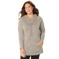 Plus Size Women's Impossibly Soft Cowlneck Top by Catherines in Heather Oatmeal (Size 1X)