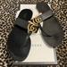 Gucci Shoes | Gucci Black Leather Thong Sandal With Double G Size 8 | Color: Black | Size: 8