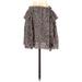 Topshop Casual A-Line Skirt Mini: Brown Leopard Print Bottoms - Women's Size 6 - Print Wash